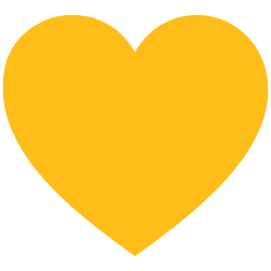 Corazón grande y amarillo.