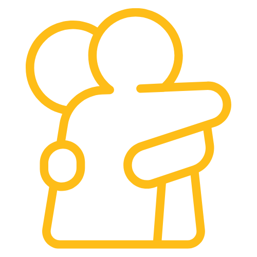 Dibujo de dos personas abrazándose.