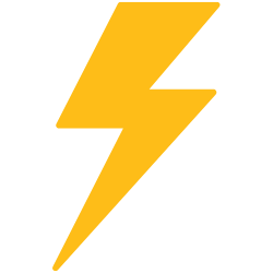 Rayo amarillo en un fondo negro.