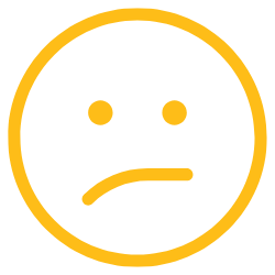 Cara amarilla con expresión triste o preocupada