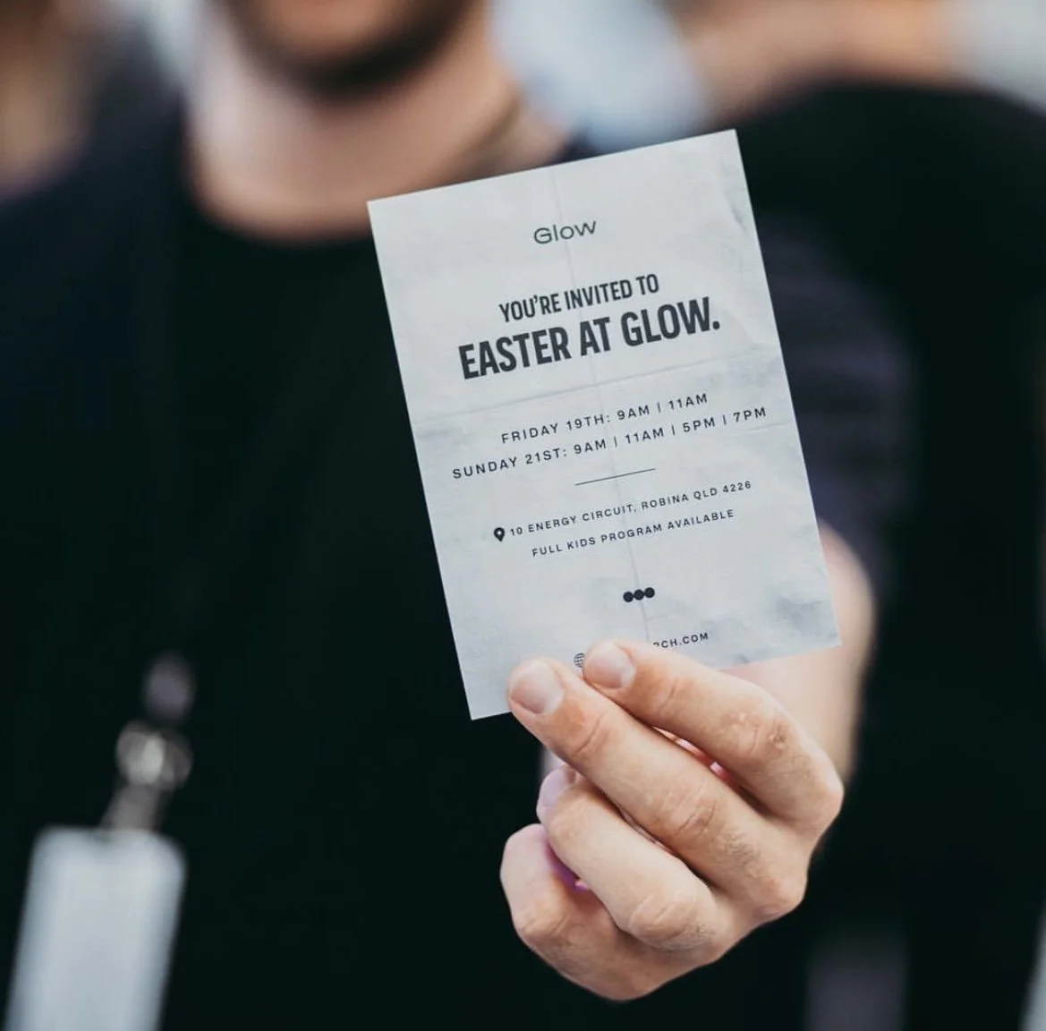 Easter event flyer for Glow Church