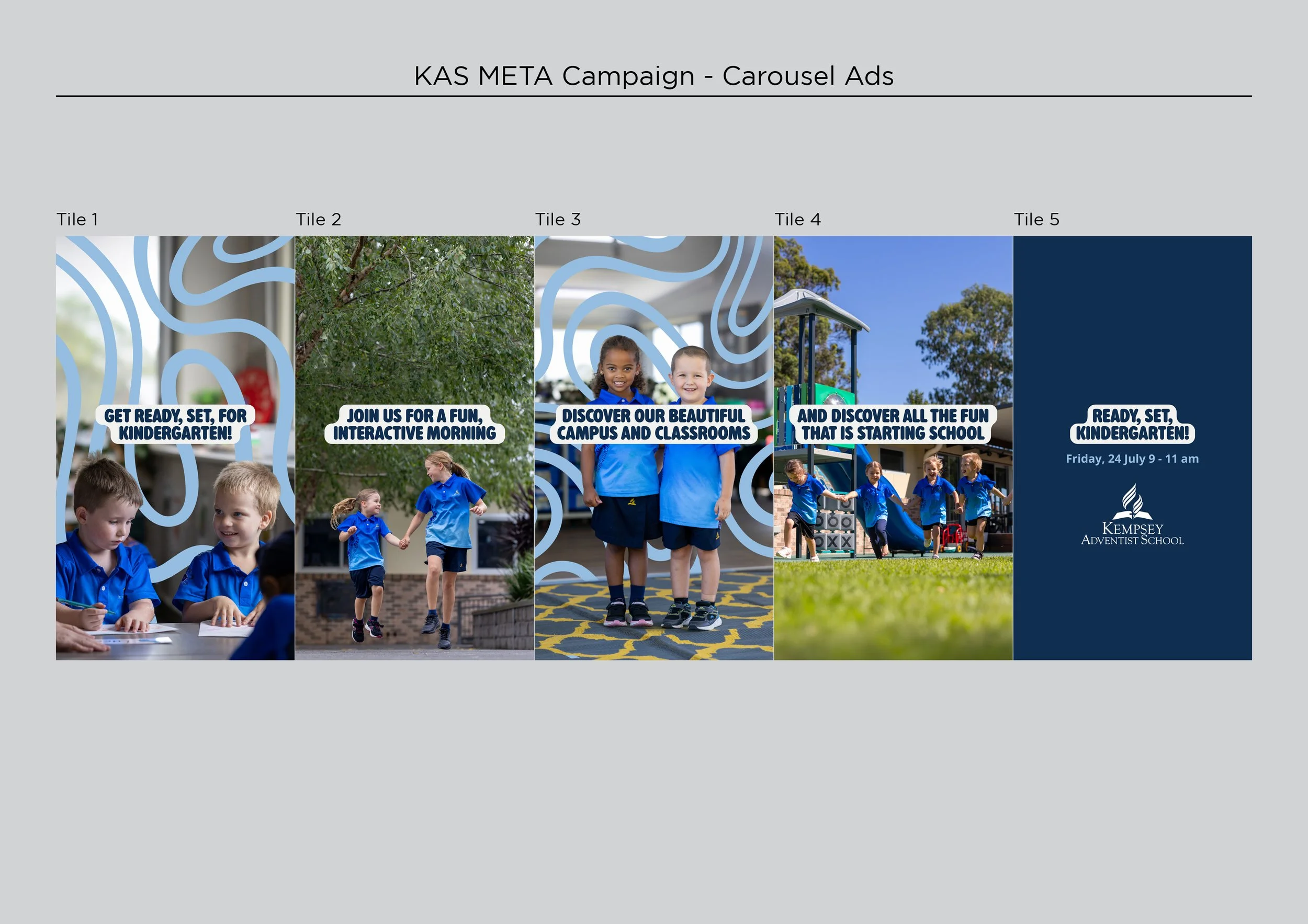 META carousel graphics for a private school