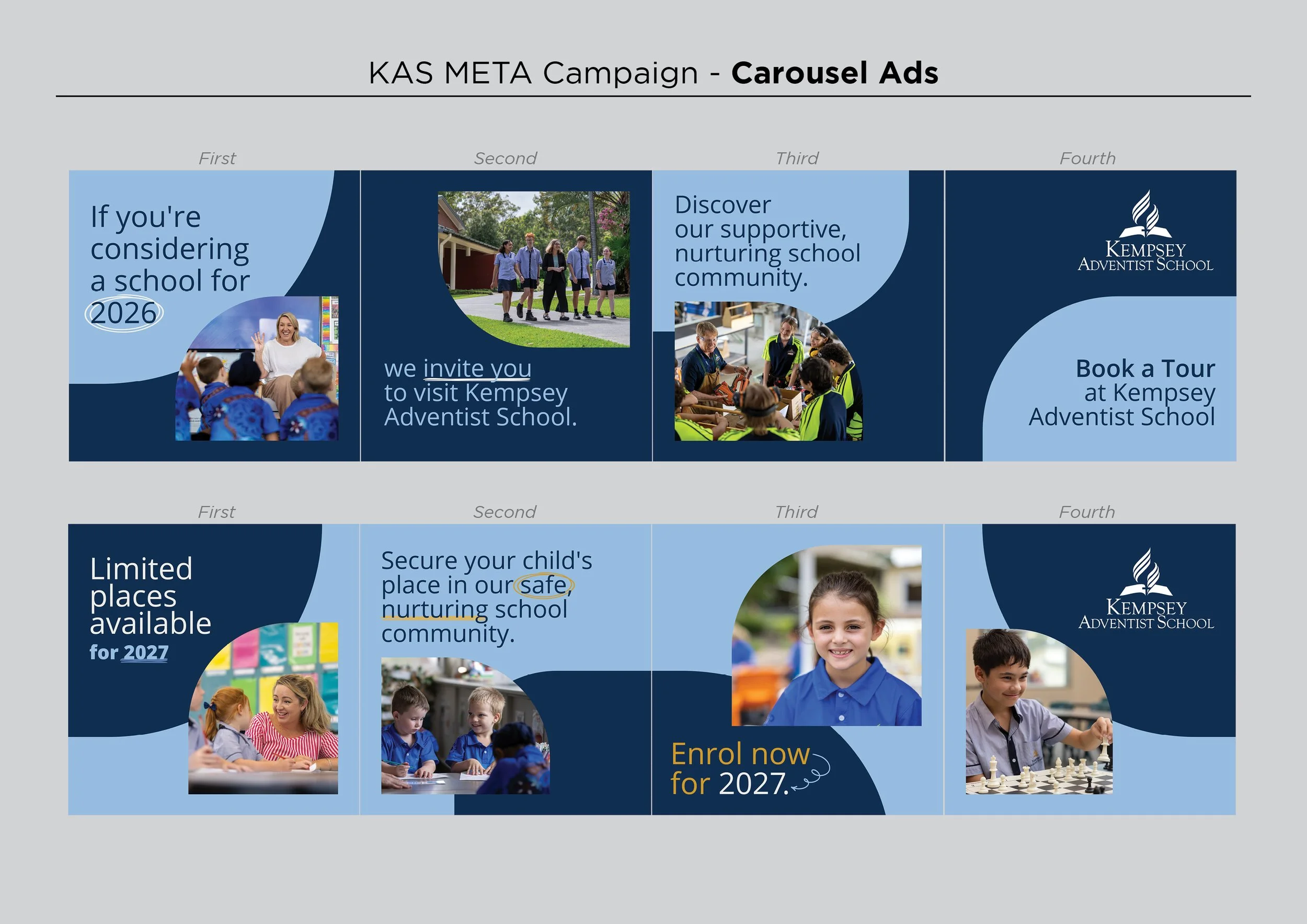 META Carousel Ads for a School