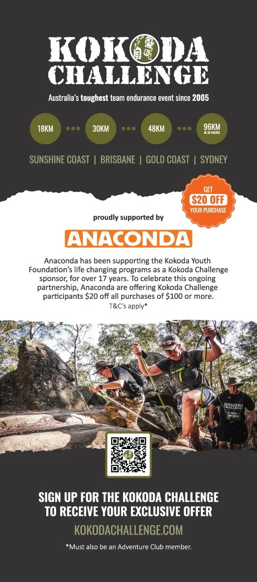 Pull Up Banner Design for the Kokoda Youth Foundation collaboration with Anaconda Stores