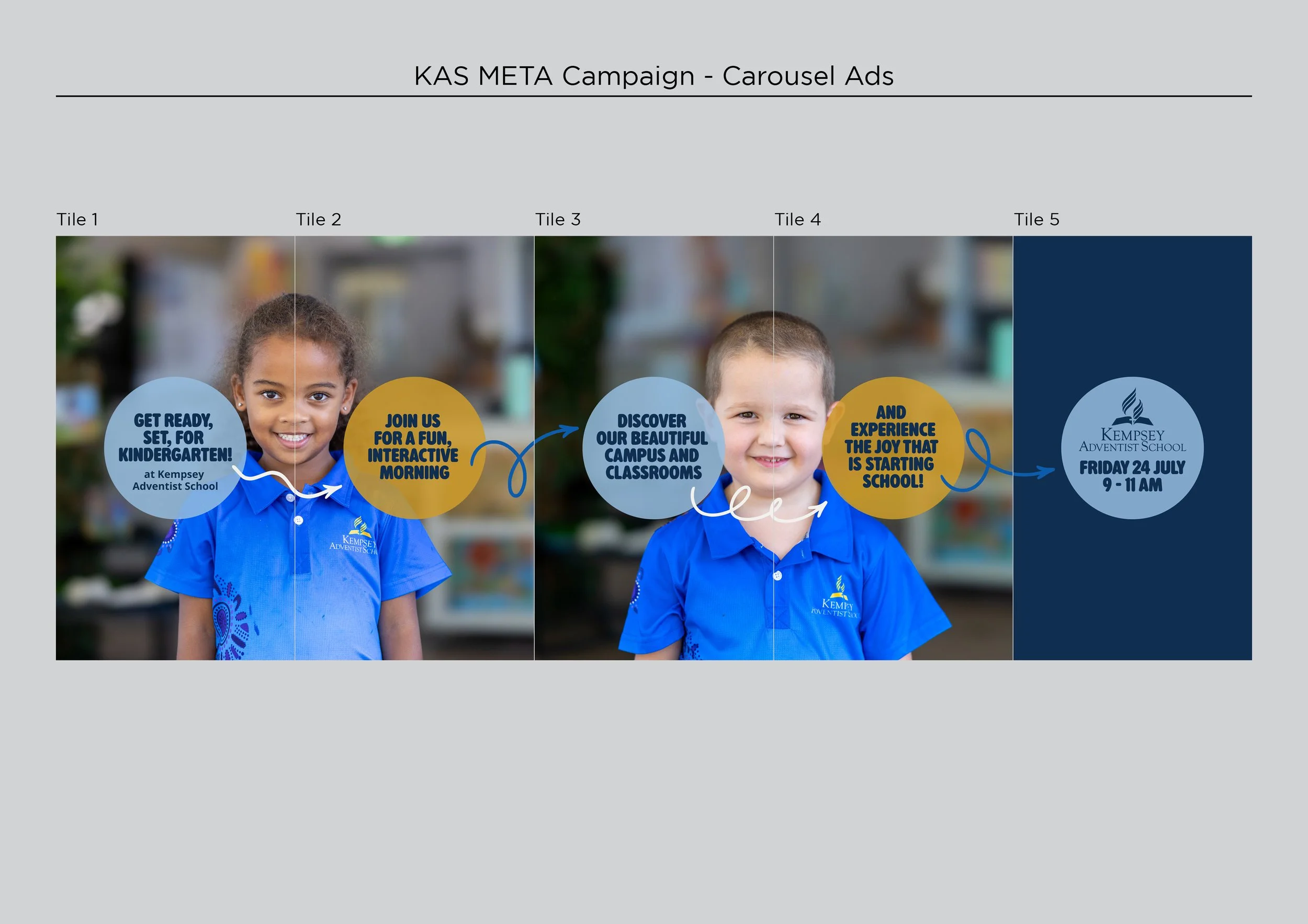 META carousel graphics for a private school