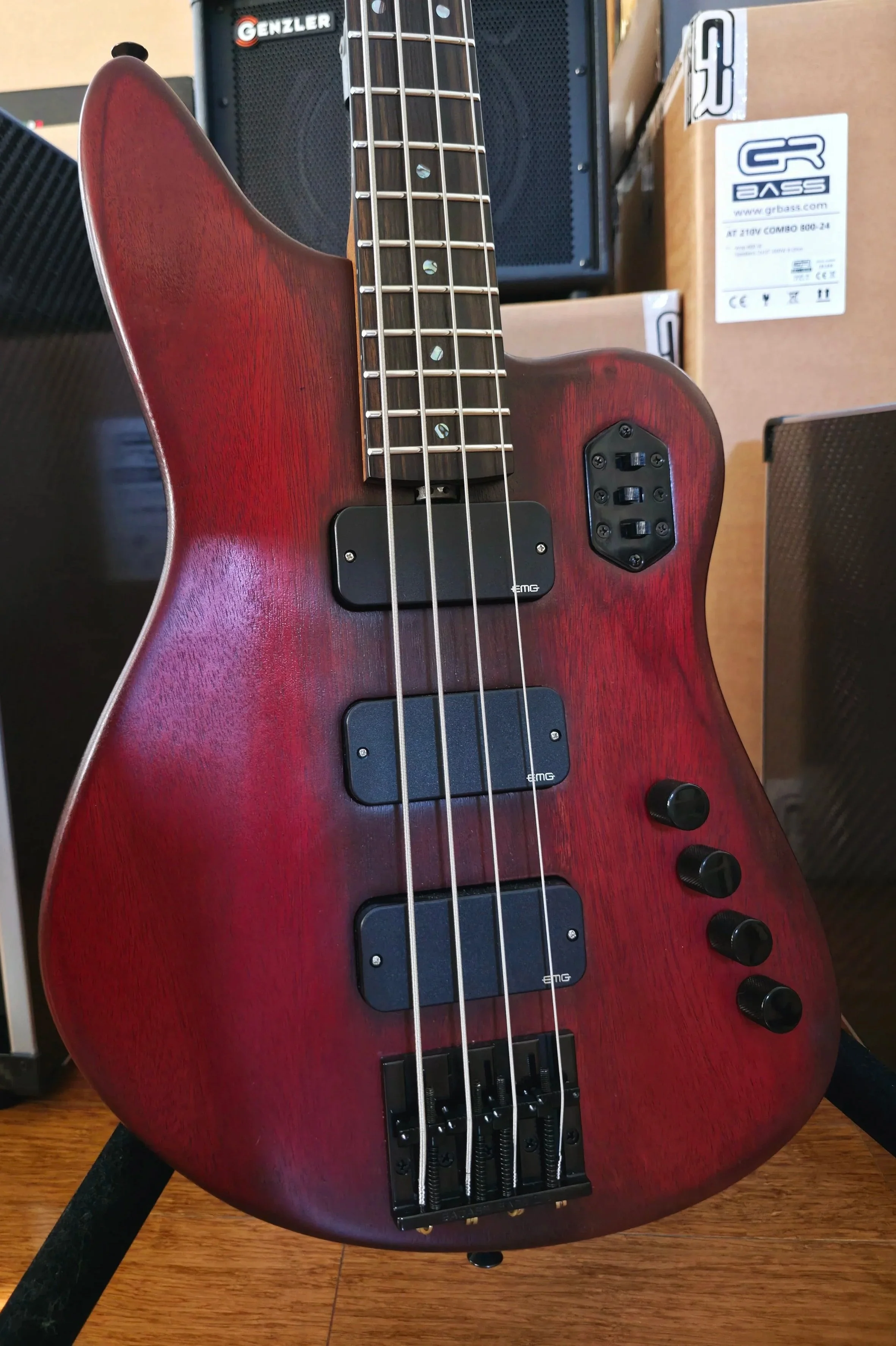 McGrath Rebel 4-String Bass Red Custom Guitar
