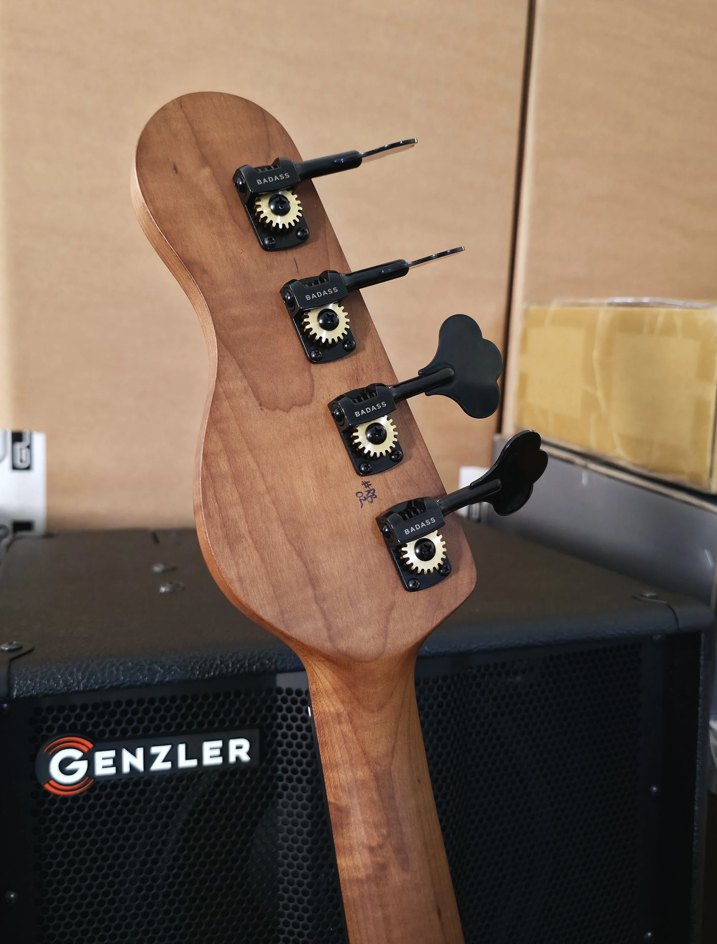 McGrath Rebel 4-String Bass Roasted Maple Headstock