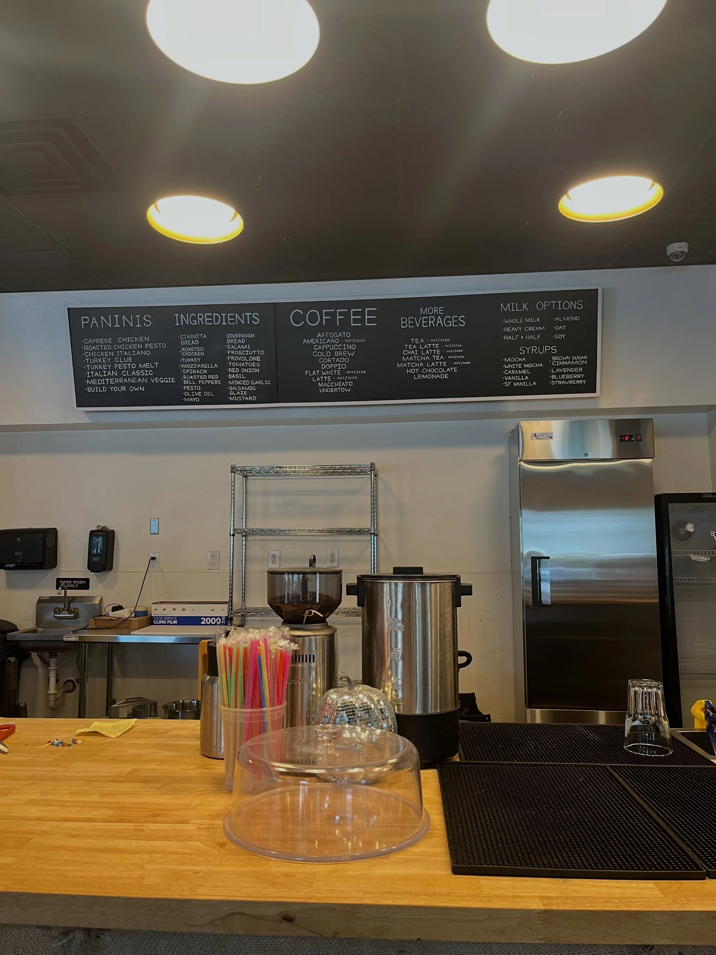 Today&rsquo;s updates!!! 

@reaganpower.art did an amazing job on our menu board!!! we appreciate them so much and are so glad to work with local artists!

Also, here is our first ever latte poured in the space. The first pour was almost perfect latt