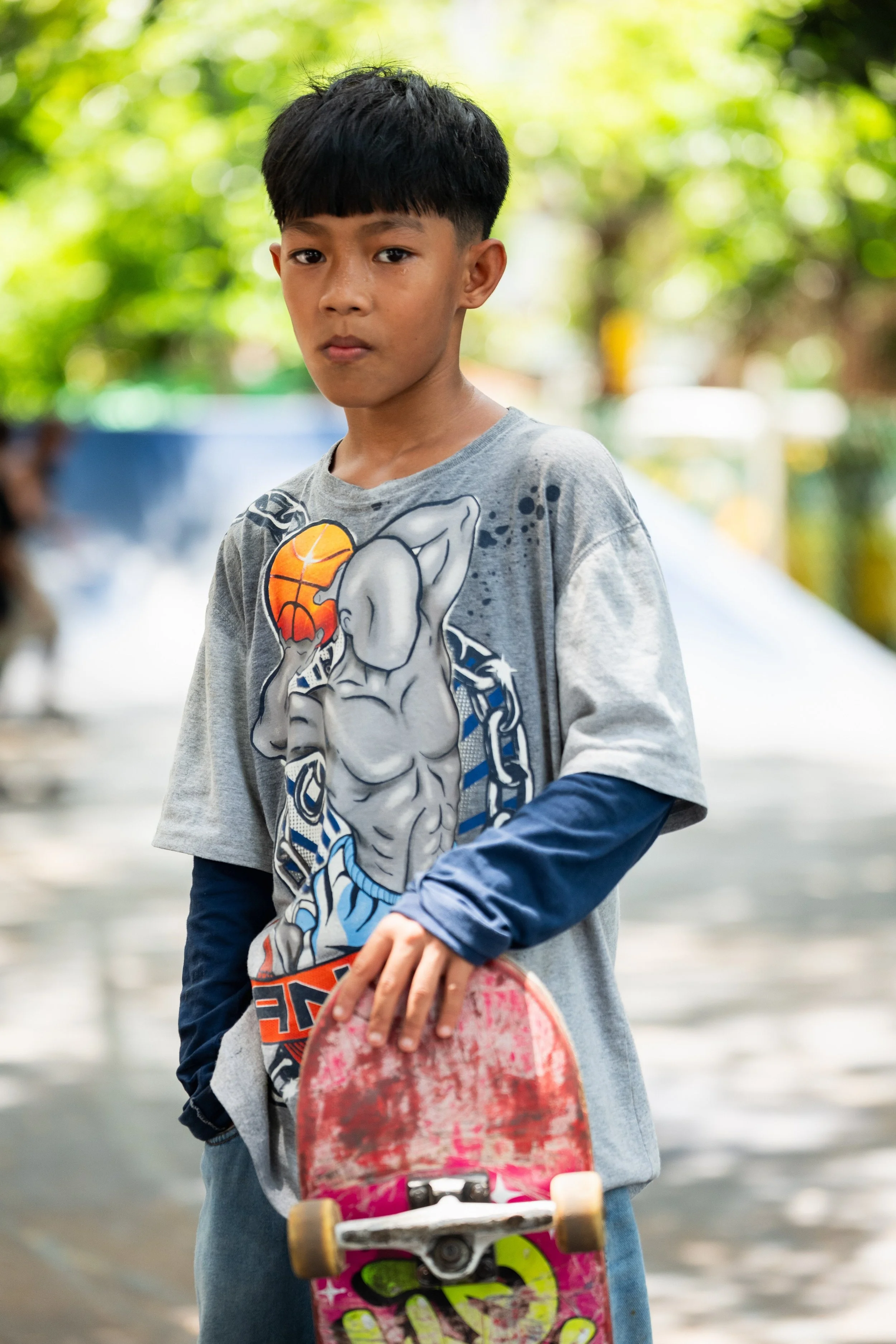 Young Skater Skateboarder Yangon Myanmar Skatepark