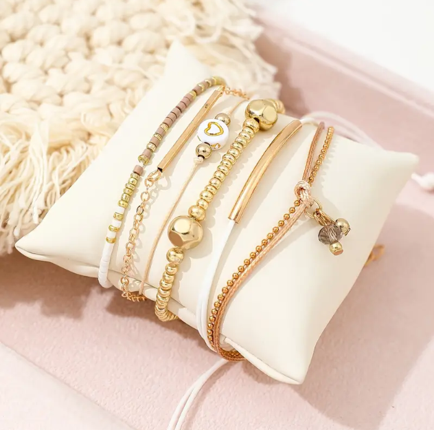 Elevate your style with Mozzimo Jewelry’s 6 Piece Gold Plated Handcrafted Thin Beaded Bracelet Set—perfect for stacking and layering—available now at www.mozzimojewelry.com.