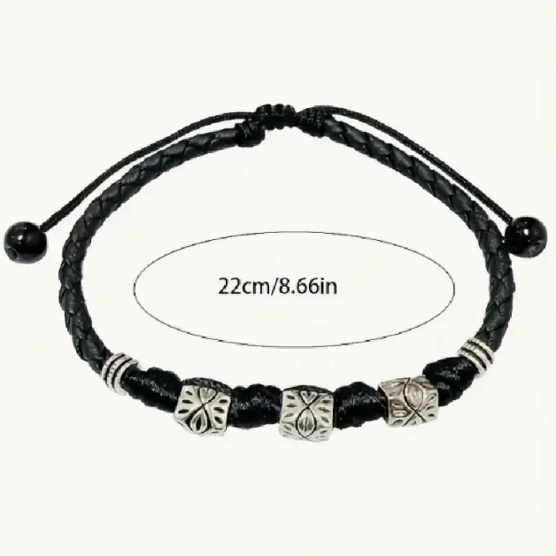 Add a touch of sophistication with the Men's Sterling Silver and Black Cord Rope Ankle Bracelet Anklet from Mozzimo Jewelry. Shop now at www.mozzimojewelry.com.