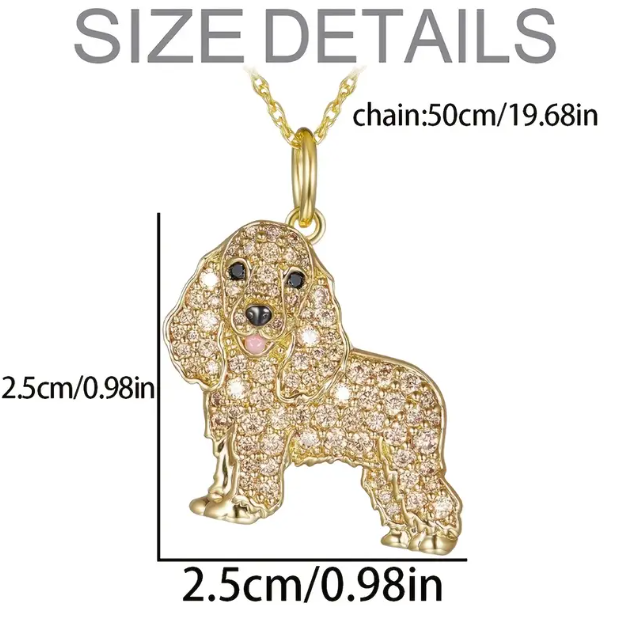 Celebrate your love for corgis with the Gold Plated Rhinestone Encrusted Corgi Pendant Necklace. A sparkling, stylish must-have—shop now at Mozzimo Jewelry!