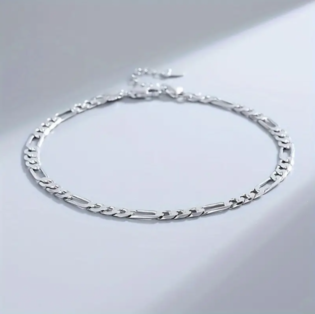 Shop the Sterling Silver Thin Chain Foot Anklet Ankle Bracelet at Mozzimo Jewelry, a simple and chic accessory for elegant foot jewelry.