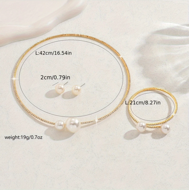 Drape yourself in timeless elegance with Mozzimo Jewelry’s 4 piece pearl and rhinestone choker set—sleek, sophisticated, and irresistibly chic.