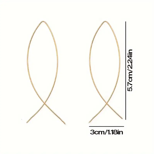 Add effortless elegance to your look with Mozzimo Jewelry's Gold Plated Oversize Thin Fish Hook Earrings – minimalist, lightweight, and perfect for any occasion.