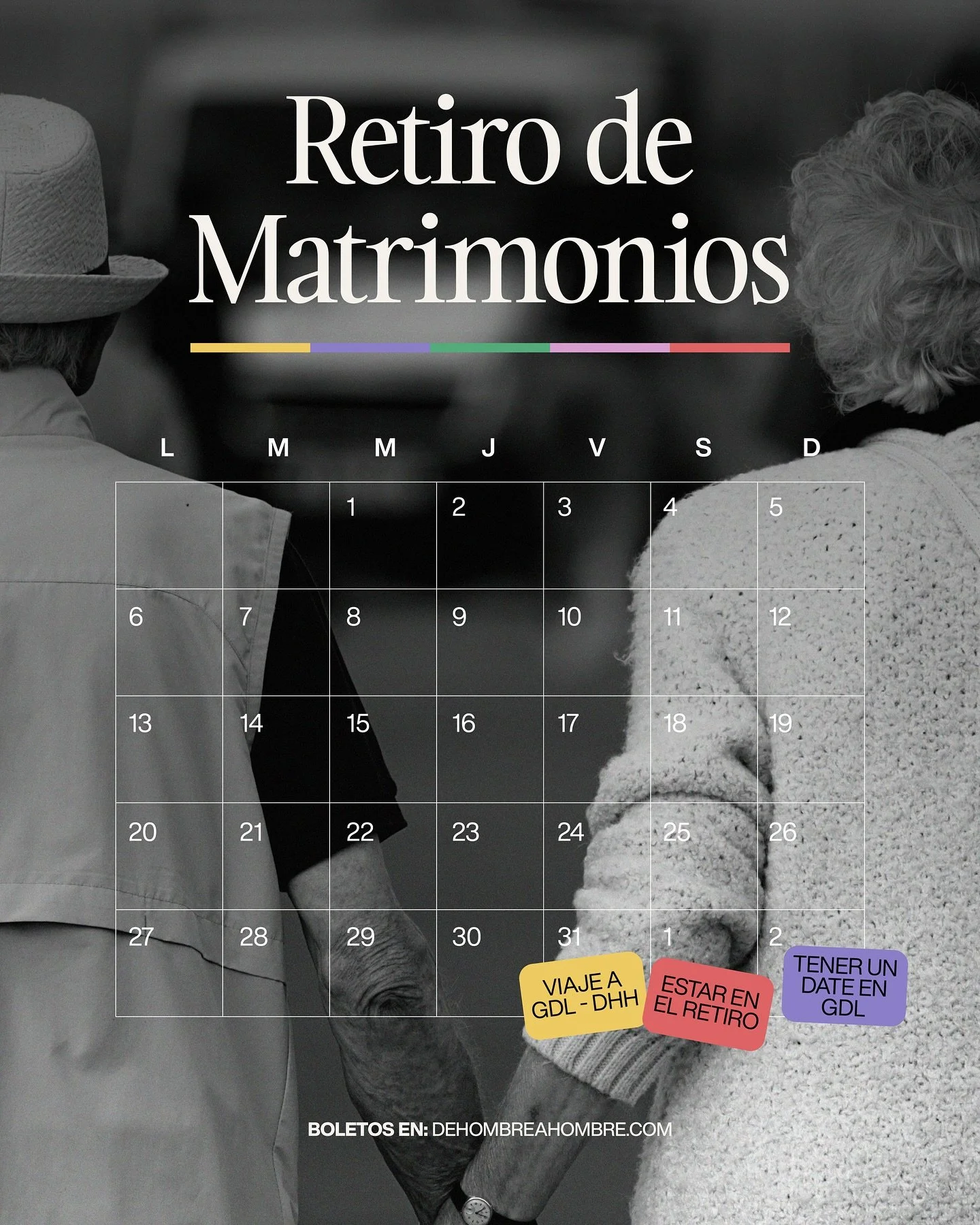 Ser&aacute;n d&iacute;as de descanso, conexi&oacute;n y muchos dates con la persona que amas. 

👉 Aparta tu lugar en el link en bio.

#DeHombreAHombre #RetiroDeMatrimonios #TiempoEnPareja