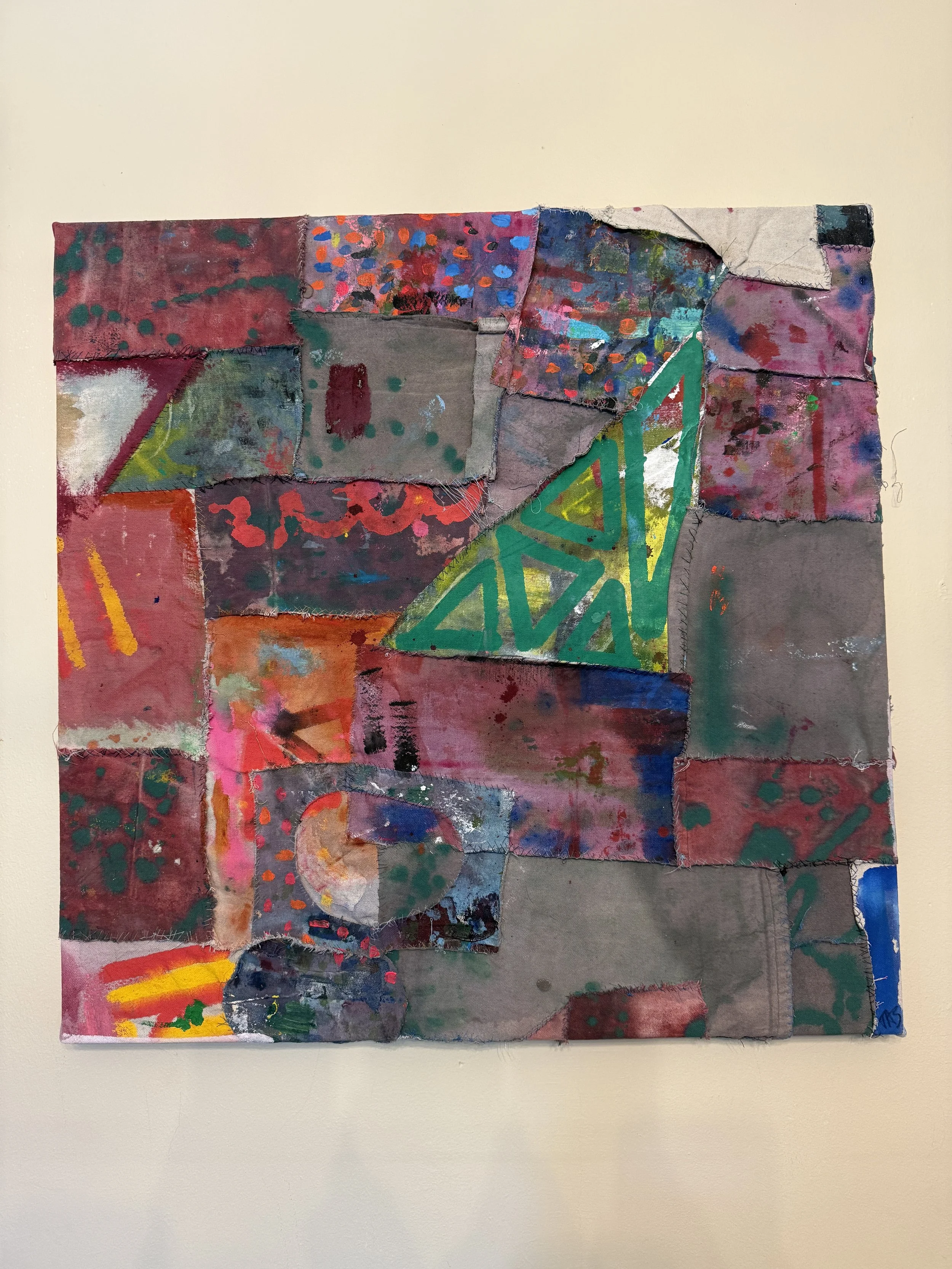 "Growing Pains"
Acrylic and Textile on Canvas
June 2025
31.5x31.5in