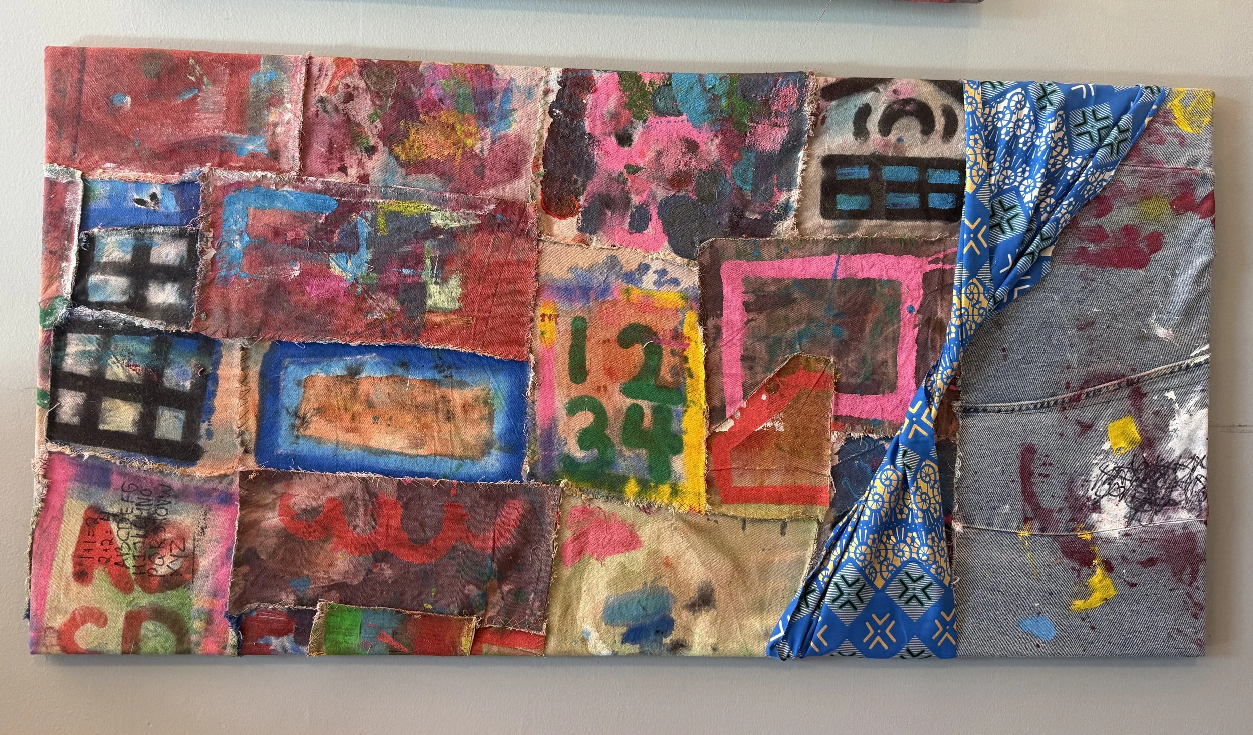 "Fundamentals"
Acrylic and Textile on Canvas
July 2025
24x48in