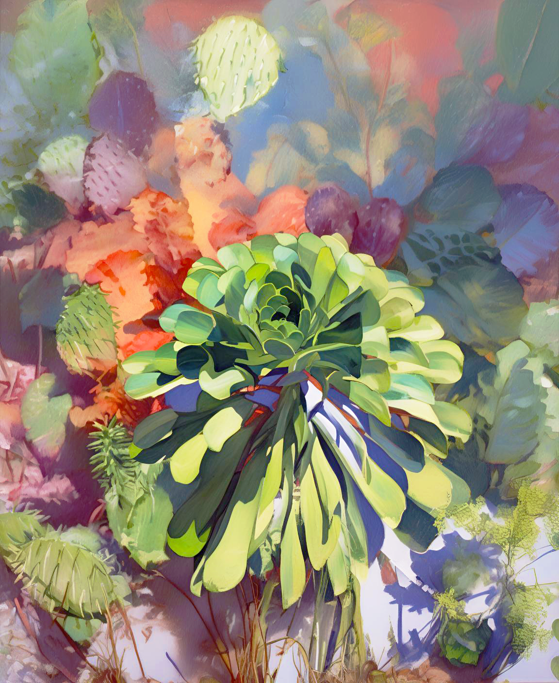 Aeonium Arborum, 2025, 54x73cm