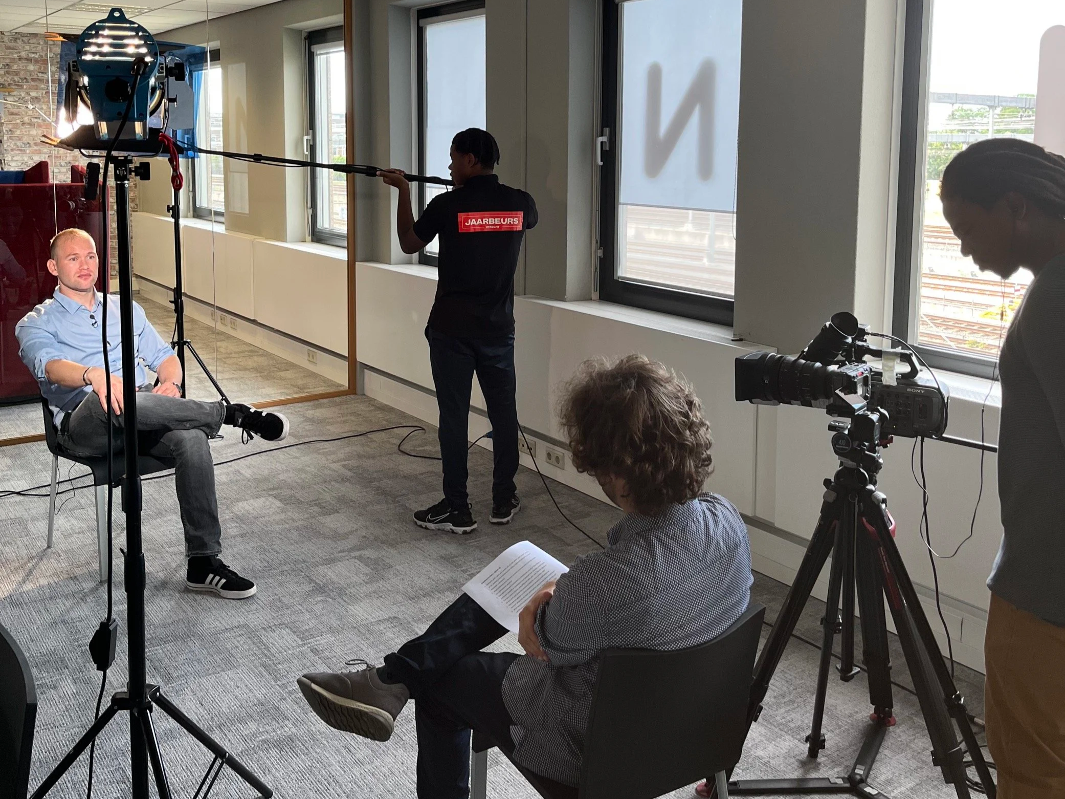 Corporate interview cinematography filmed in an office building in Utrecht.