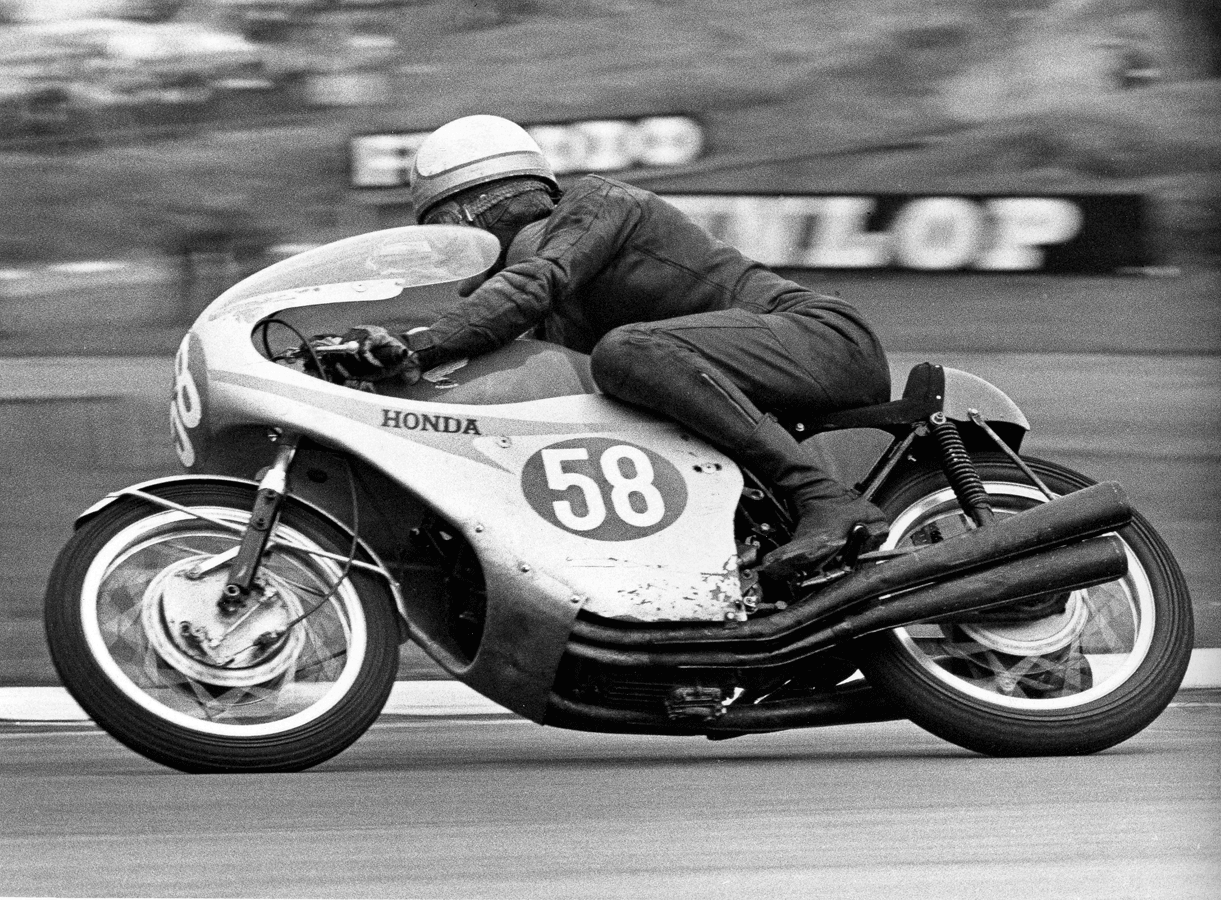 Mike Hailwood, winner of the 250cc and 350cc World Championships, 1967