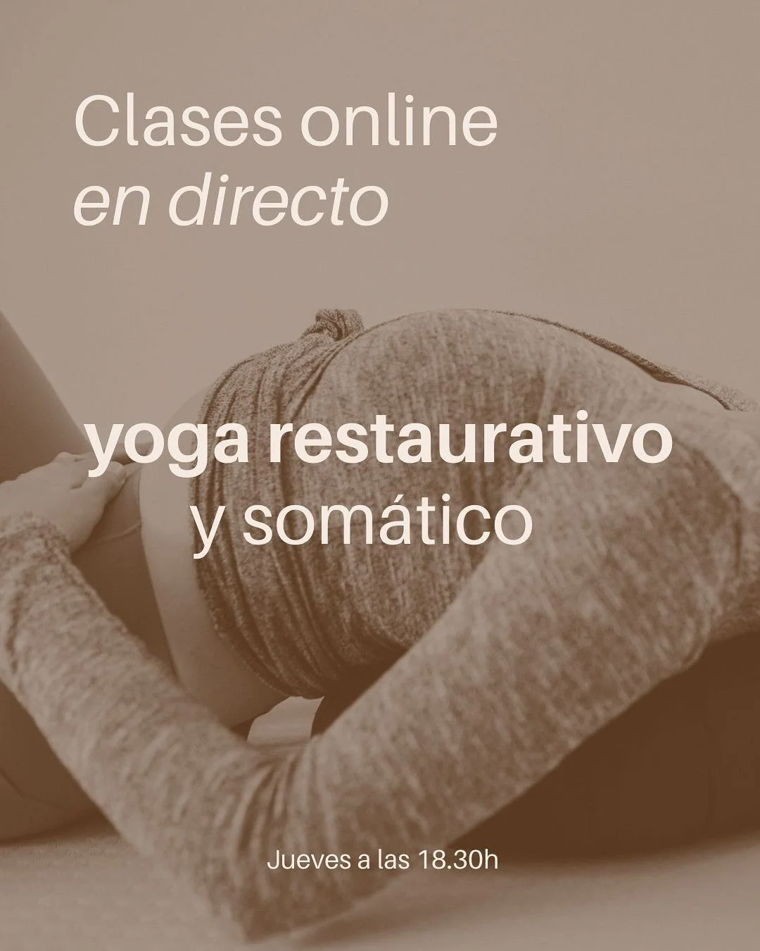 &iexcl;Arrancan las clases online EN DIRECTO!

Los jueves a las 18.30h, res&eacute;rvate un momento sagrado para ti ✨

Practicaremos #yogarestaurativo #yogasomatico y #hatha suave, lento y profundo. 

Cultivando un tiempo de conexi&oacute;n y presenc