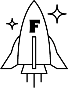 Cartoon illustration of the FIGURZ rocket - created by FIGURZ