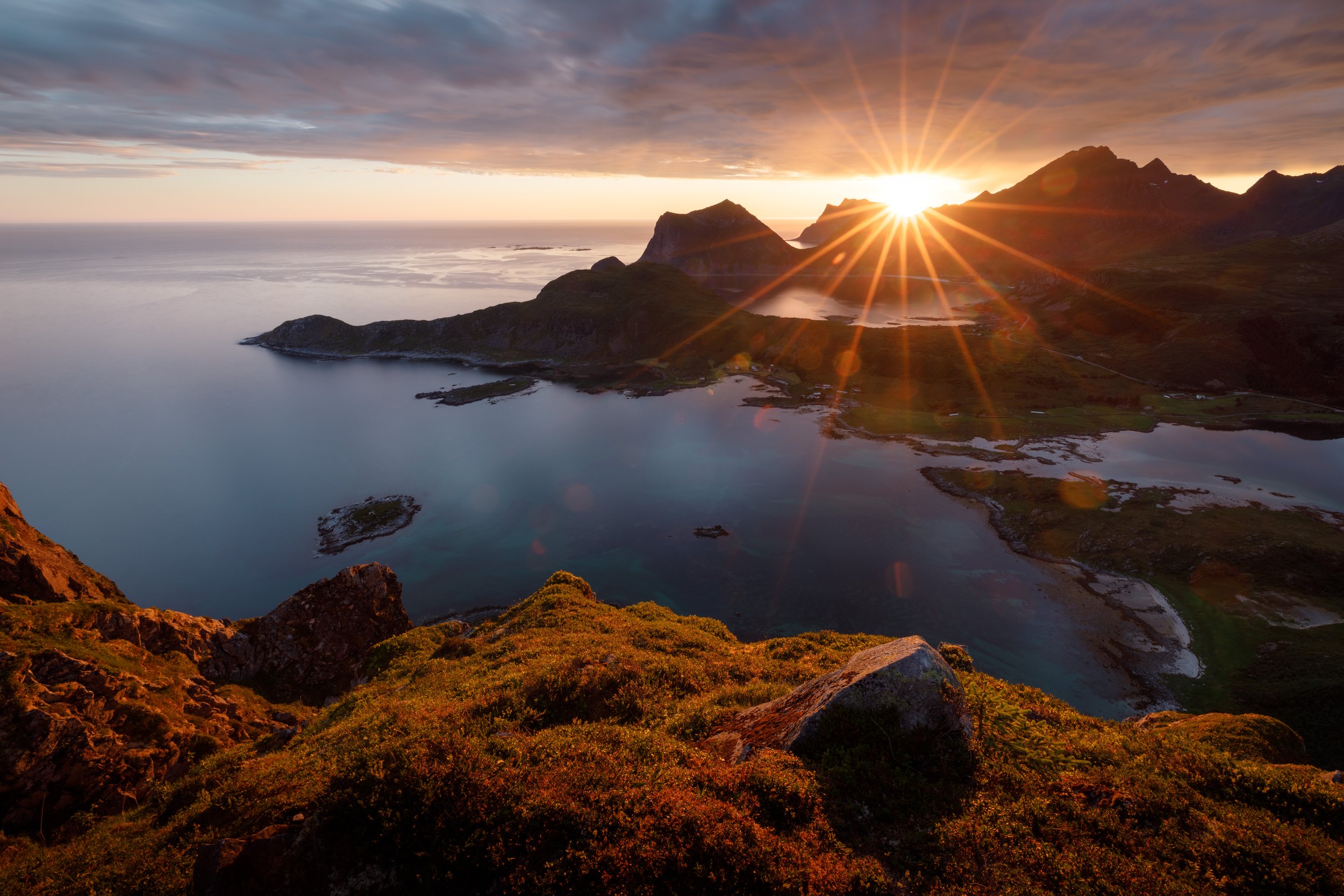 Warm midnight light at the top of Offersøykammen