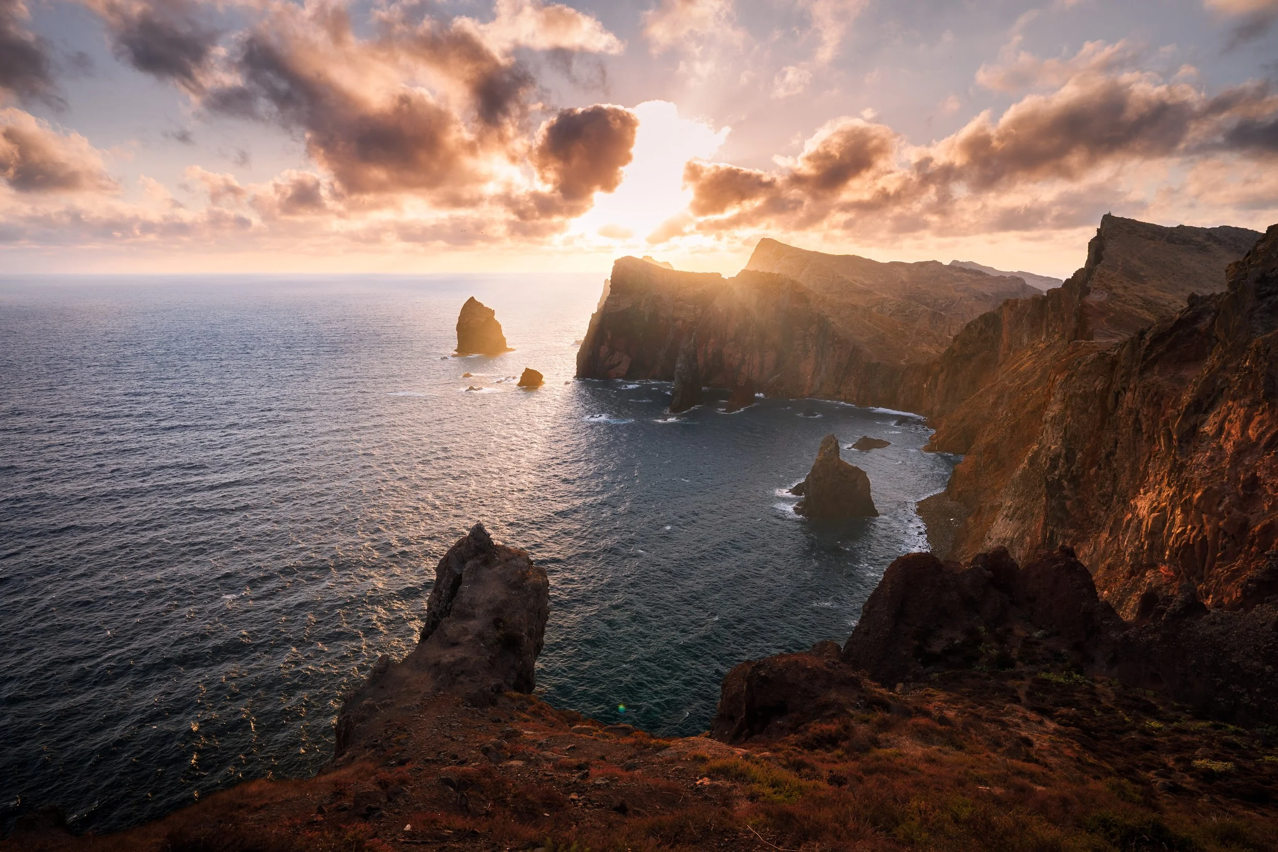 Vibrant sunrise at Miradouro do Canical 