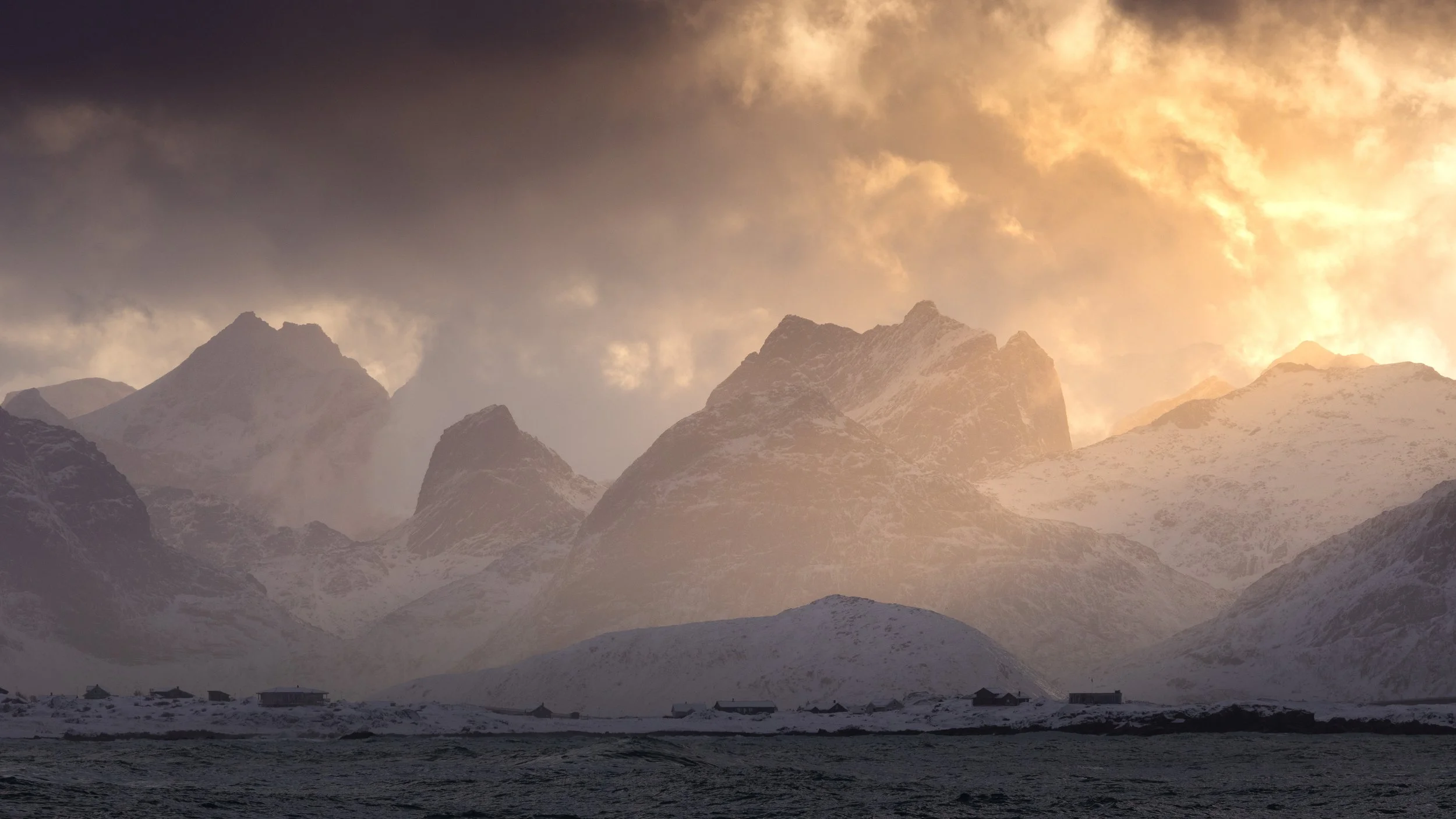 Dramatic view of the Lofoten peaks seen from Vikten