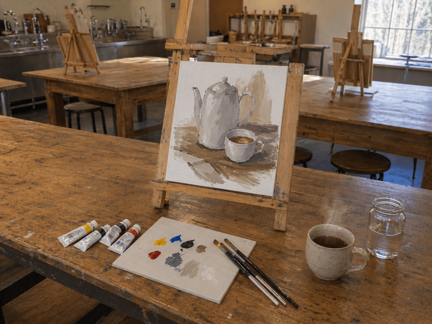 Tea and Paint - warsztaty malowania przy herbacie dla firm - CARAMEL