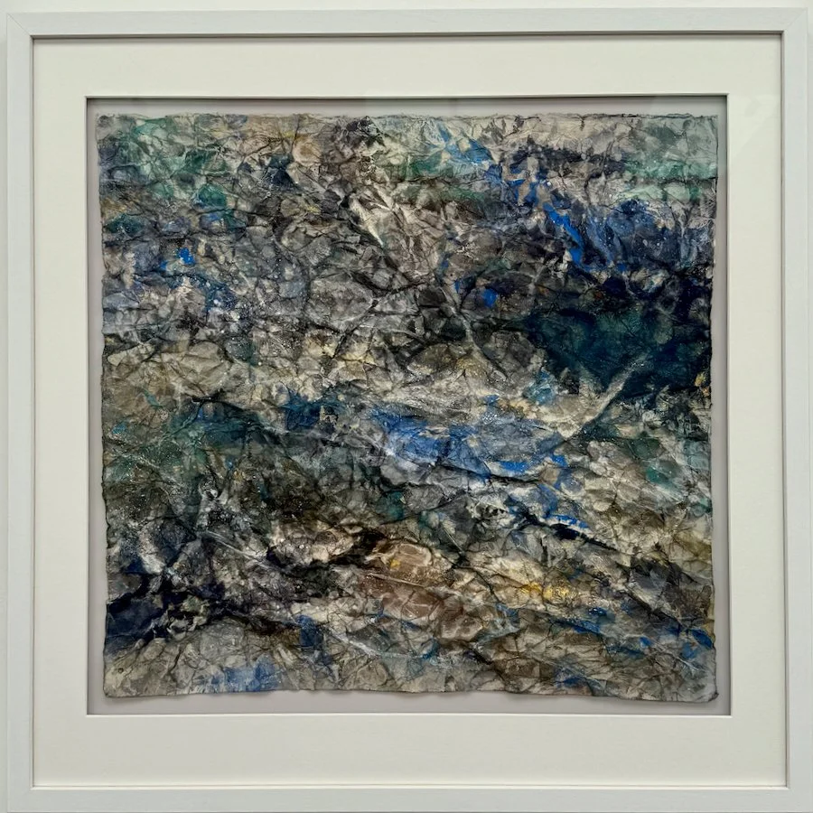 Water seeking II, Mix Media (Powder pigments, Fish gelatine) on Mashi Paper 51x51cm (65x65cm framed) 🔴