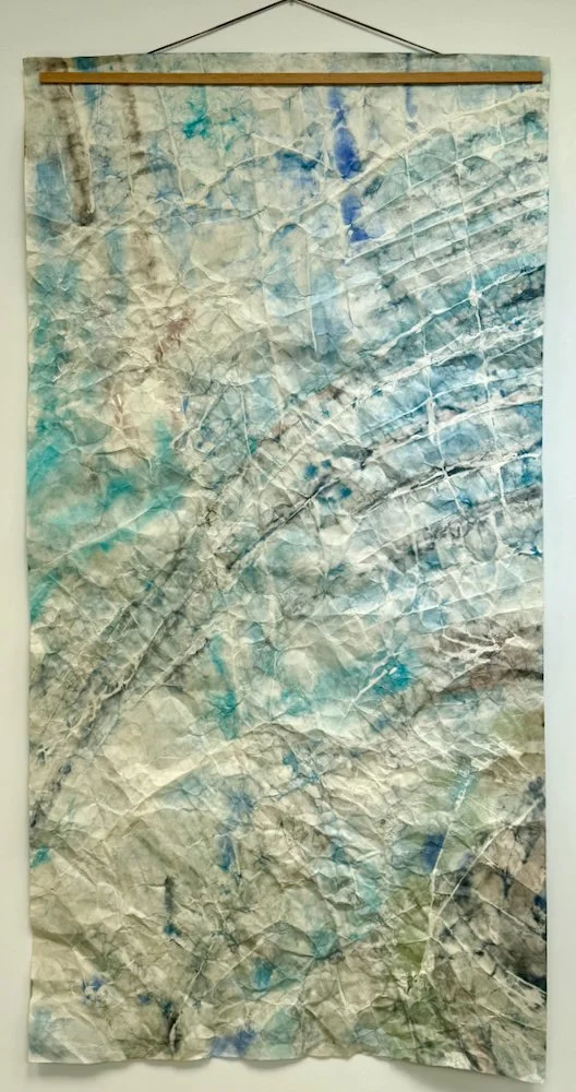 Quiver II, Powder pigment & Artglue on mashi paper, Approx 97x188cm