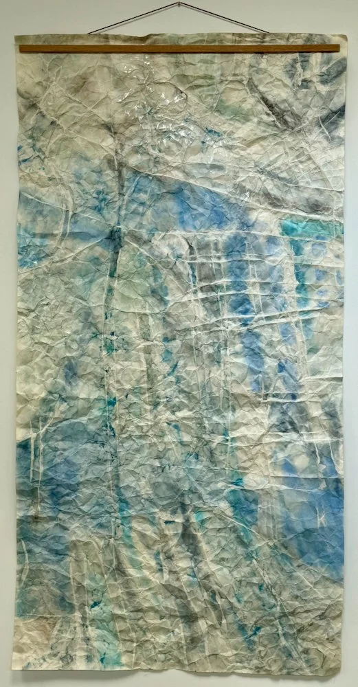 Quiver III, Powder pigment & Artglue on mashi paper, Approx 97x188cm