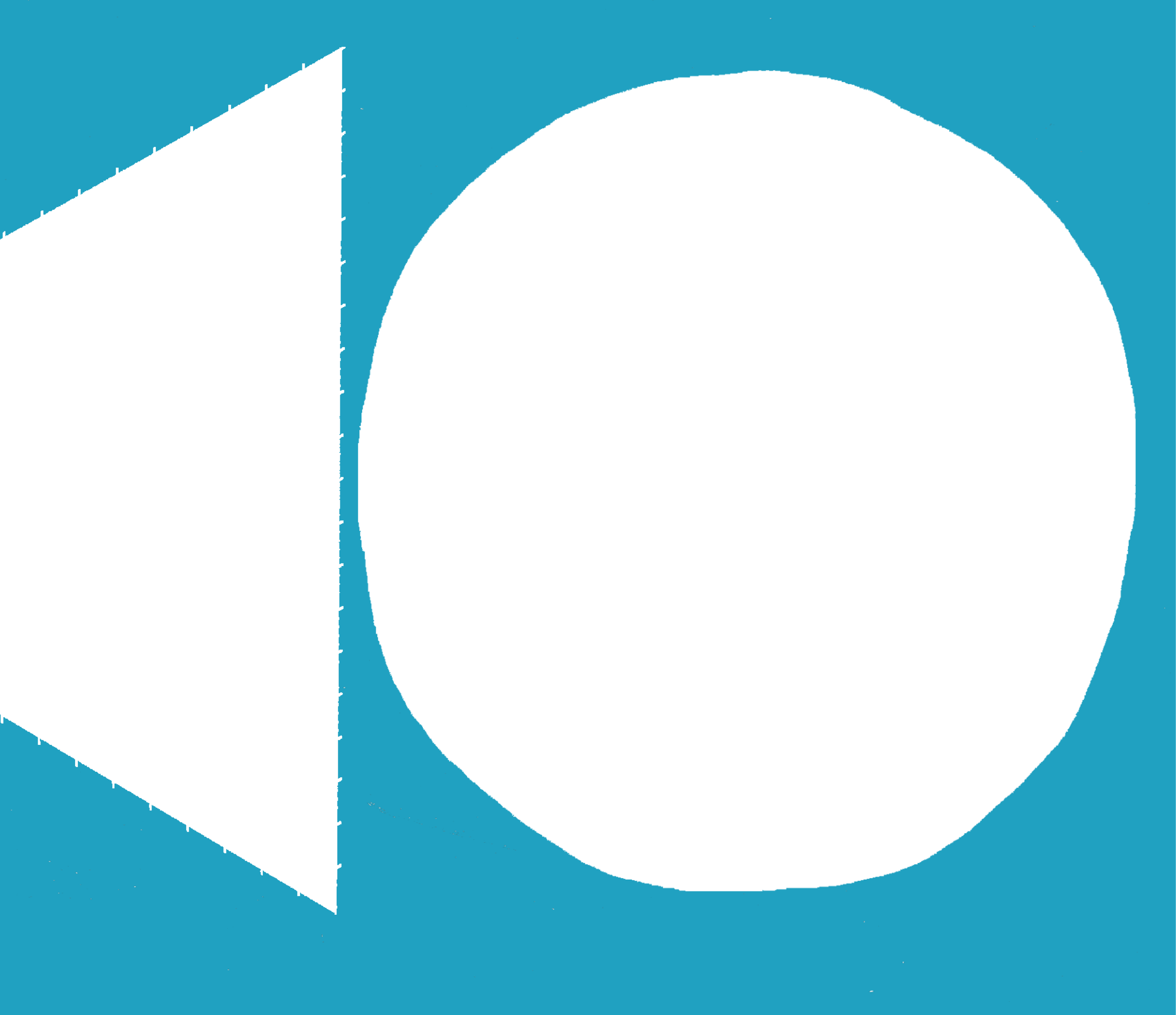 geometrische Grafik in Weiß und Blau