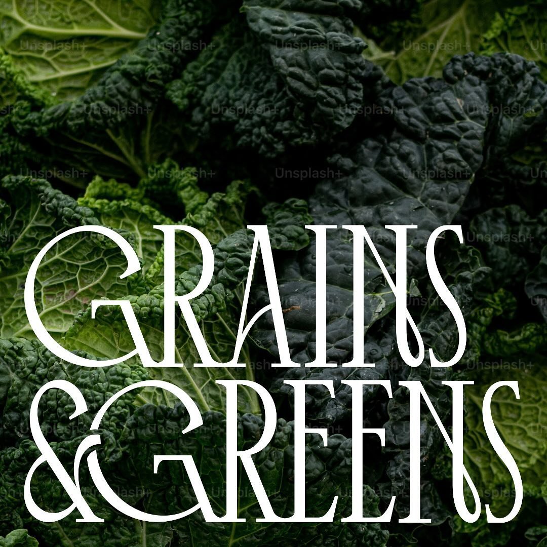 Beautiful new logo and brand mark for Grains &amp; Greens salad bar. 🥗🥒🫑🍅