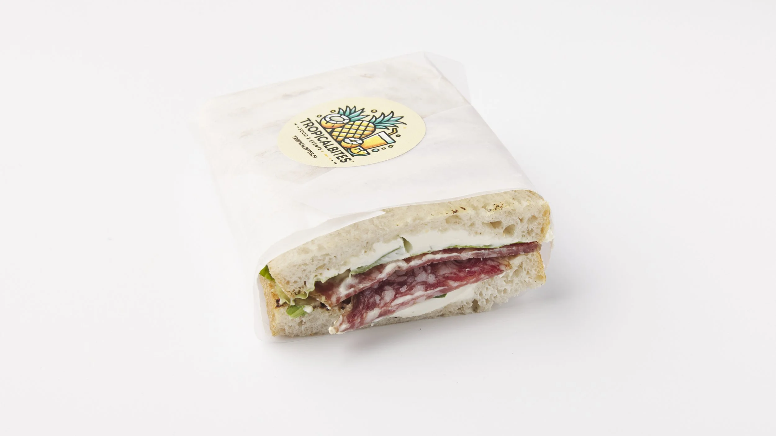 Salami and mozzarella sandwich