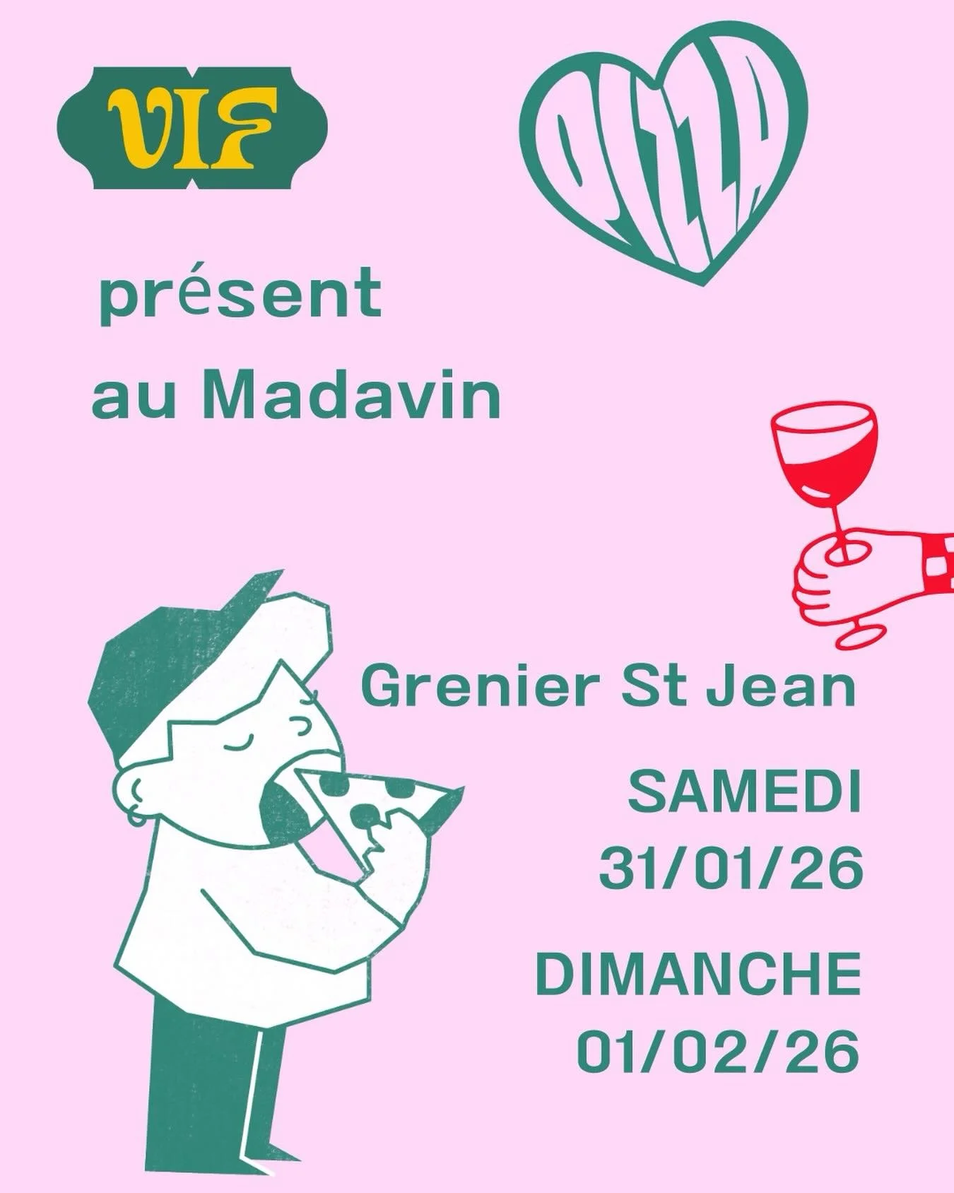 Retrouvez VIF au grenier st jean samedi 31 et dimanche 01. On a h&acirc;te de vous retrouver 🔥🍕❤️