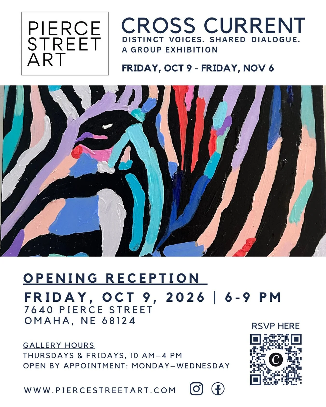 join me + other awesome artists tomorrow at the opening reception for Cross Current at @piercestreetart! I have two pieces in the show and am super excited to be a part of this collaborative group! 

deets: 
7640 Pierce St. | 6-9pm