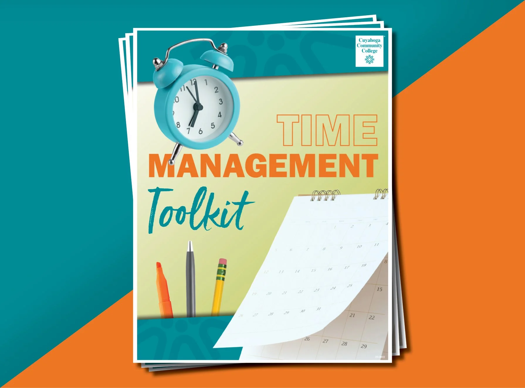 Time management toolkit featuring tools to help students balance their time between classes, work and home. Created using Adobe InDesign and Photoshop.