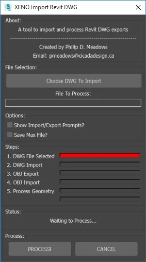 Import Revit DWG Maxscript