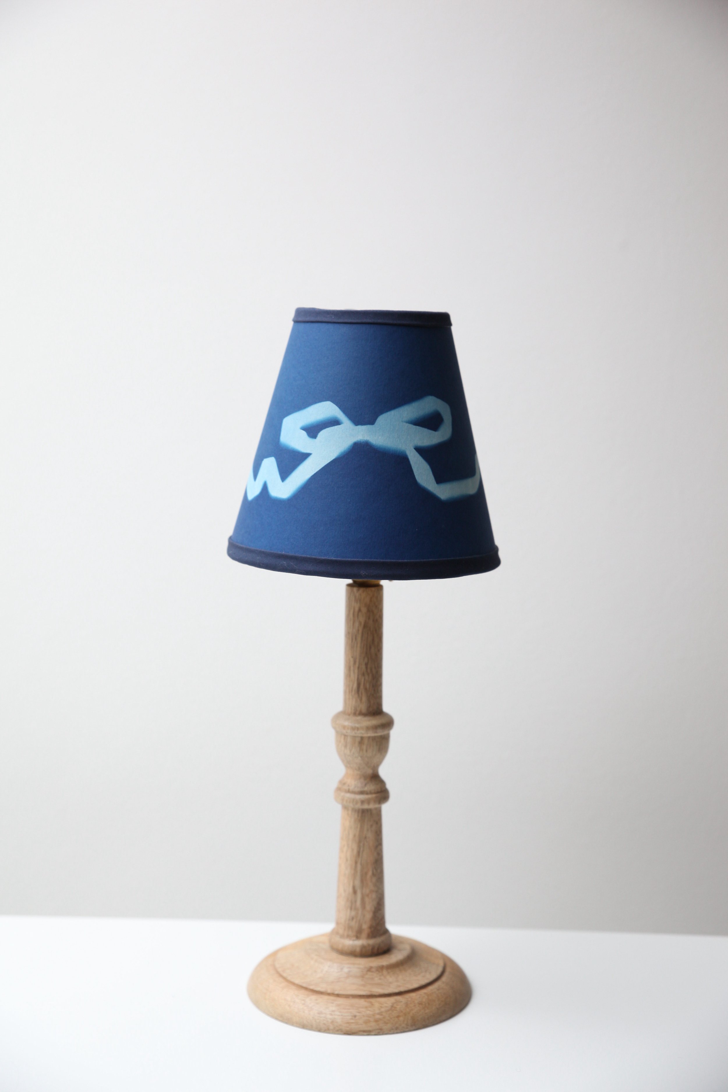 Cyanotype bow lampshade