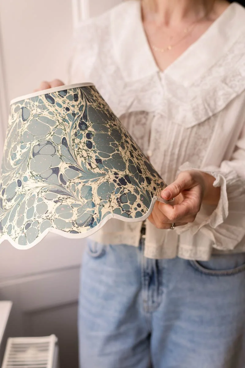 Marbled handmade lampshade