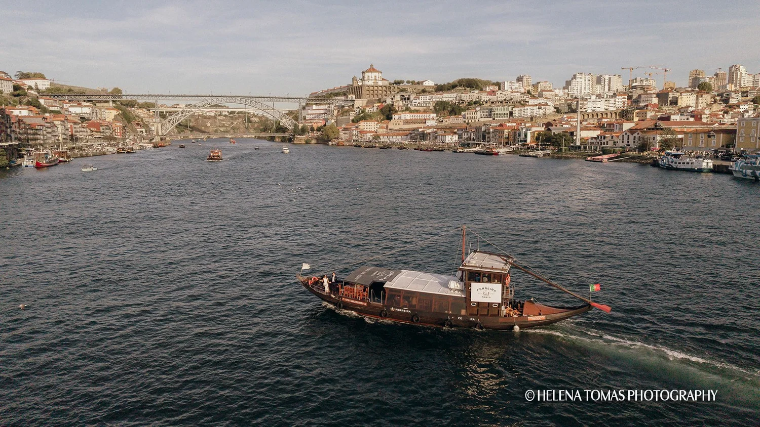 Traditional Rabelo boat on the Douro River in Porto