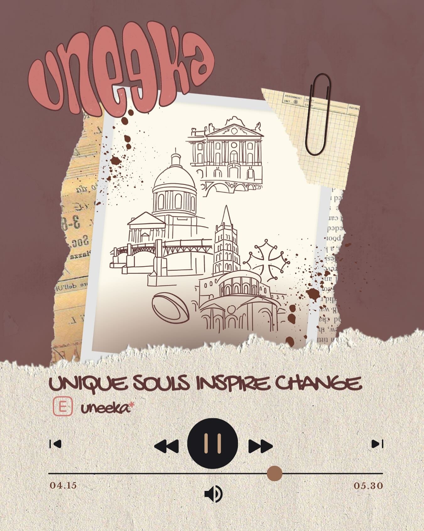 ✨ ON VOUS DÉVOILE NOTRE SLOGAN
Chez uneeka*, chaque âme contribue à écrire l’histoire de Toulouse.
❝ UNIQUE SOULS INSPIRE CHANGE ❞
Voilà notre slogan, c’est notre ADN, notre engagement, notre vision.