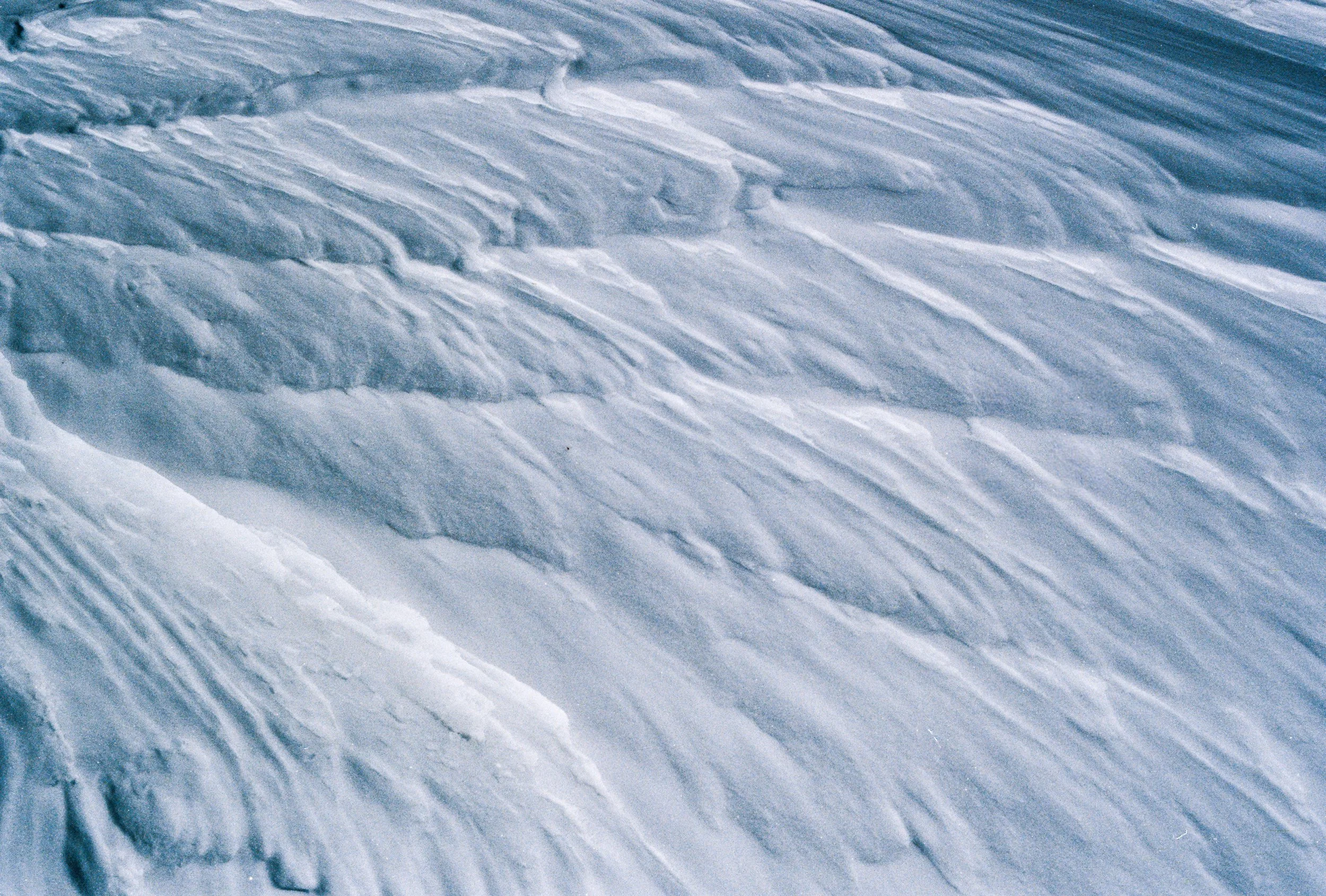 Close-up of a snow-covered landscape.