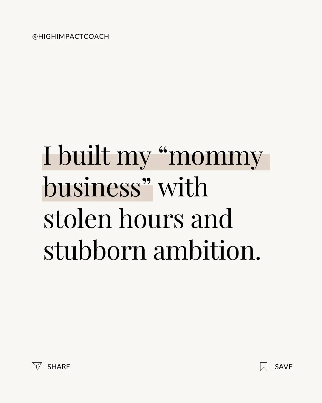 &ldquo;Mommy business&rdquo; sounds cute&hellip;

until it replaces your salary and gives you your life back.

Tag a woman who&rsquo;s making it happen.

📌 Save this if your version of success is peace that pays.
👀 Follow @highimpactcoach for stori