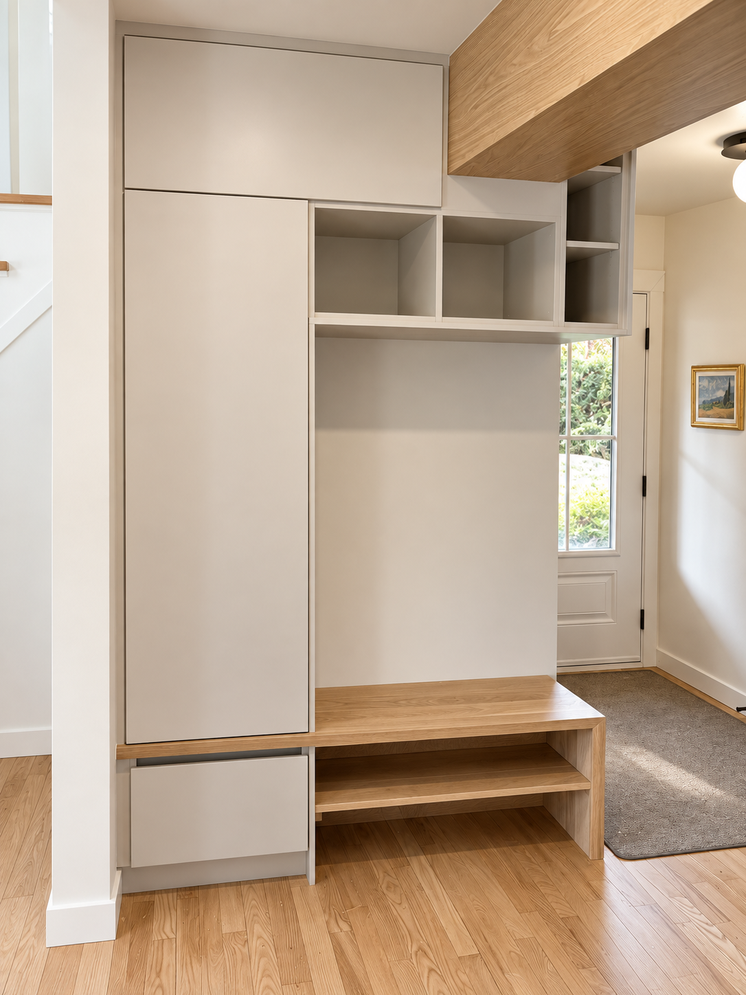 Open mudroom storage