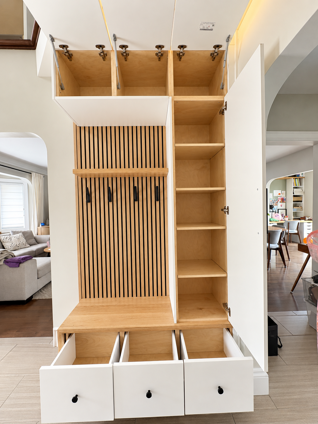 Tall shelving & compartments