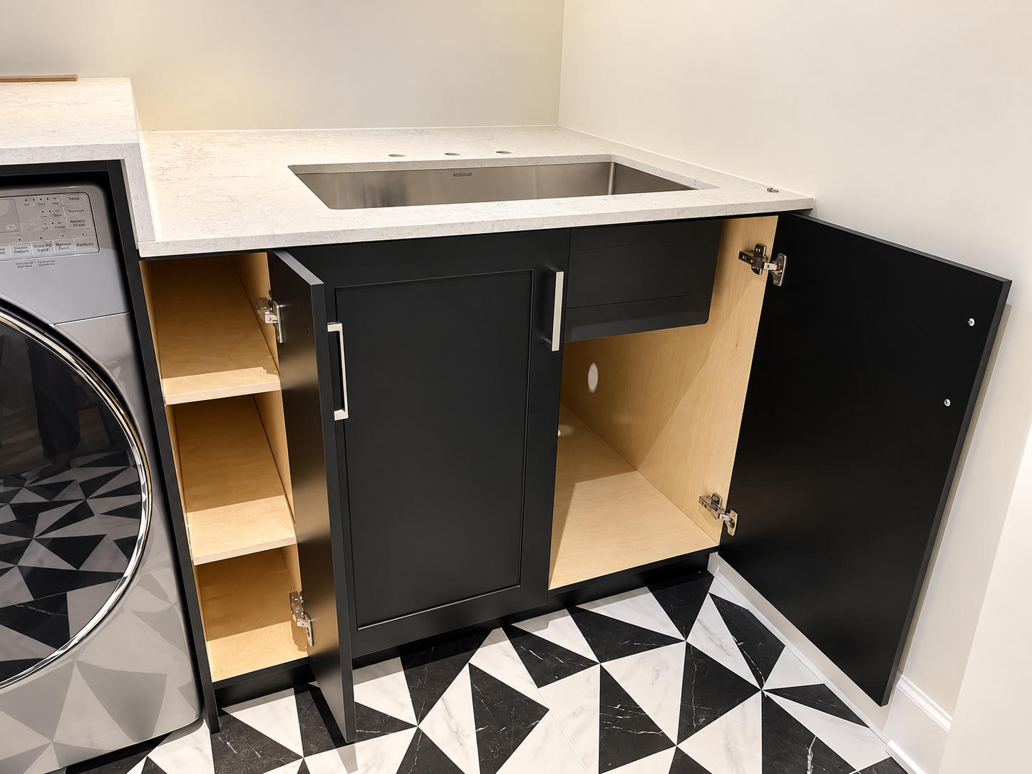 Sink cupboard & side shelves